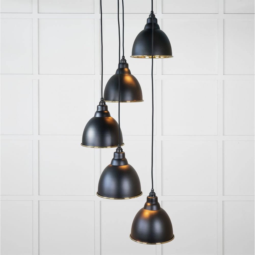 This is an image showing From The Anvil - Smooth Brass Brindley Cluster Pendant in Elan Black available from T.H Wiggans Architectural Ironmongery in Kendal, quick delivery and discounted prices