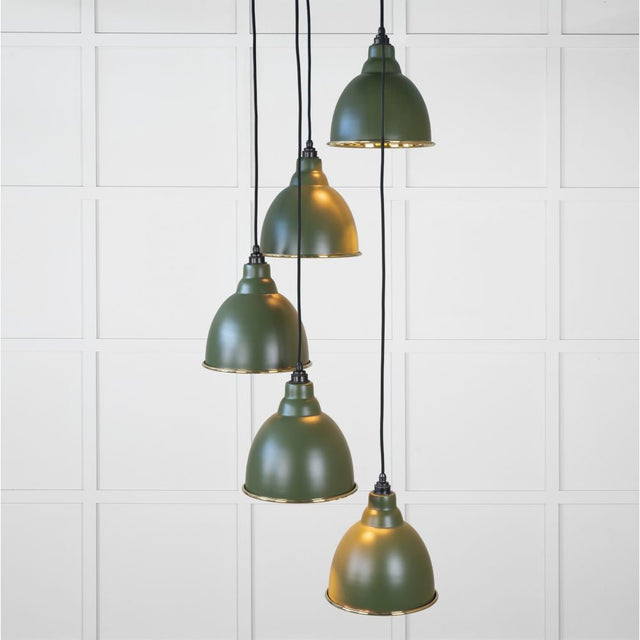 This is an image showing From The Anvil - Smooth Brass Brindley Cluster Pendant in Heath available from T.H Wiggans Architectural Ironmongery in Kendal, quick delivery and discounted prices