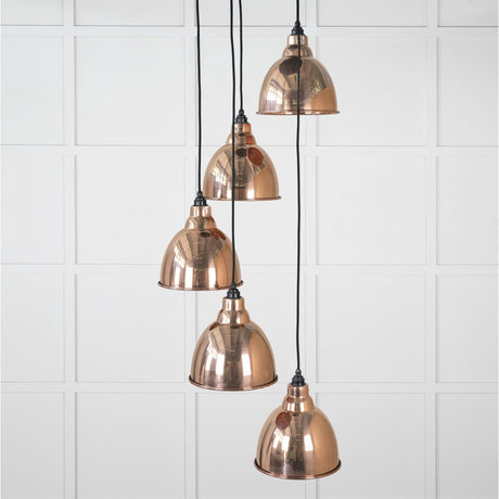 This is an image showing From The Anvil - Hammered Copper Brindley Cluster Pendant available from T.H Wiggans Architectural Ironmongery in Kendal, quick delivery and discounted prices