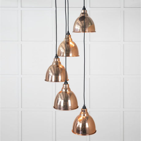 This is an image showing From The Anvil - Hammered Copper Brindley Cluster Pendant available from T.H Wiggans Architectural Ironmongery in Kendal, quick delivery and discounted prices