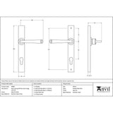 This is an image showing From The Anvil - Satin Marine SS (316) Avon Slimline Lever Espag. Lock Set available from trade door handles, quick delivery and discounted prices