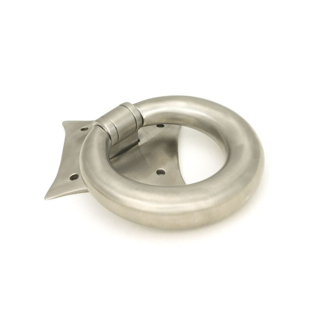 This is an image of From The Anvil - Satin Marine SS (316) Ring Door Knocker available to order from T.H Wiggans Architectural Ironmongery in Kendal, quick delivery and discounted prices.