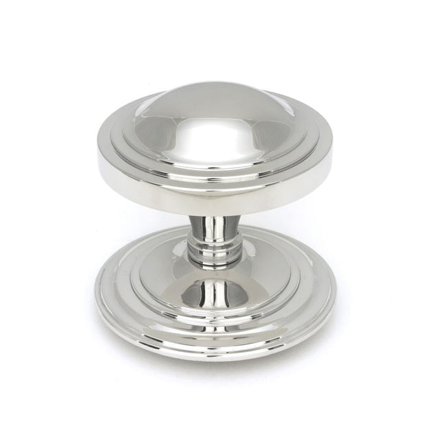 This is an image of From The Anvil - Polished Marine SS (316) Art Deco Centre Door Knob available to order from T.H Wiggans Architectural Ironmongery in Kendal, quick delivery and discounted prices.