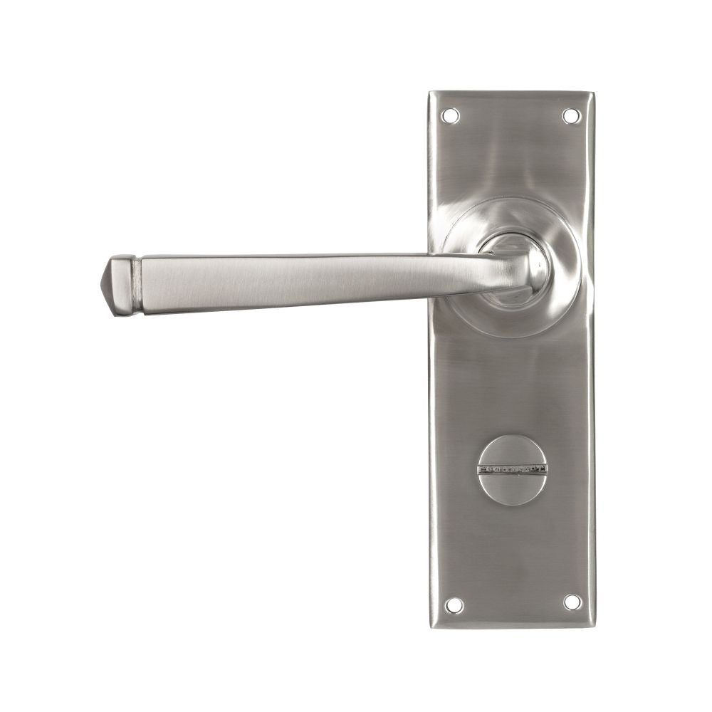 This is an image showing From The Anvil - Satin Marine SS (316) Avon Lever Bathroom Set available from trade door handles, quick delivery and discounted prices