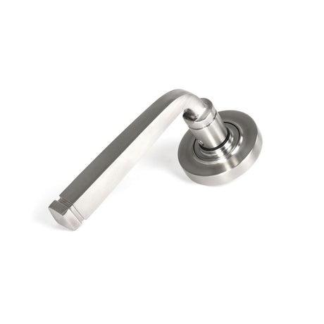 This is an image of From The Anvil - Satin Marine SS (316) Avon Round Lever on Rose Set (Plain) available to order from T.H Wiggans Architectural Ironmongery in Kendal, quick delivery and discounted prices.