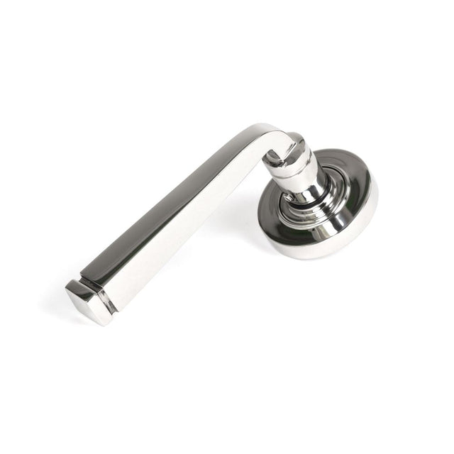 This is an image of From The Anvil - Polished Marine SS (316) Avon Round Lever on Rose Set (Plain) available to order from T.H Wiggans Architectural Ironmongery in Kendal, quick delivery and discounted prices.