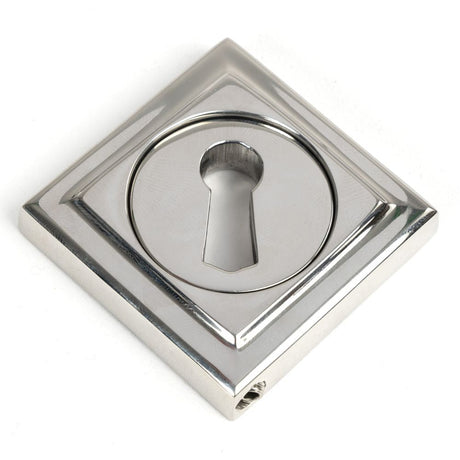 This is an image showing From The Anvil - Polished Marine SS (316) Round Escutcheon (Square) available from trade door handles, quick delivery and discounted prices