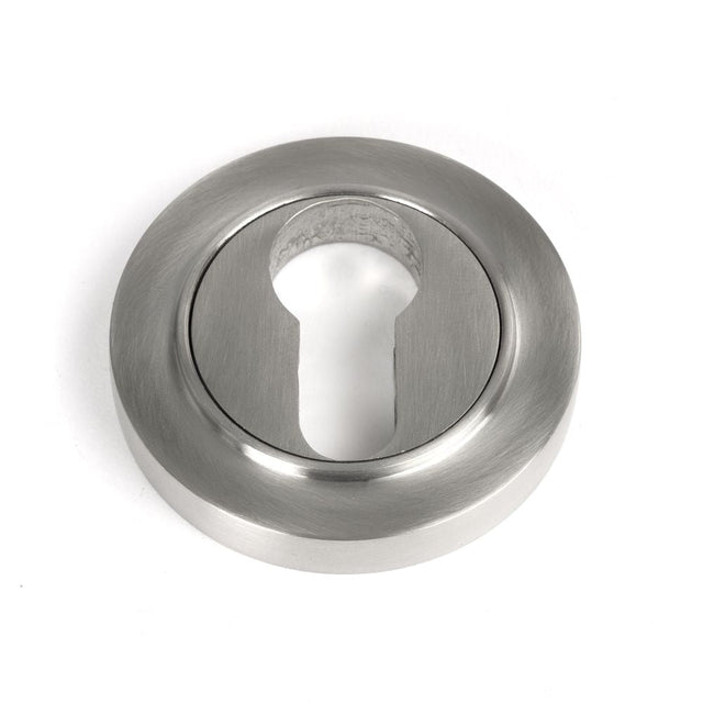 This is an image of From The Anvil - Satin Marine SS (316) Round Euro Escutcheon (Plain) available to order from T.H Wiggans Architectural Ironmongery in Kendal, quick delivery and discounted prices.