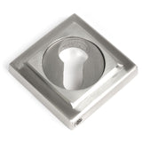 This is an image showing From The Anvil - Satin Marine SS (316) Round Euro Escutcheon (Square) available from trade door handles, quick delivery and discounted prices