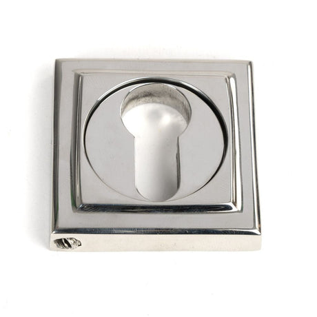 This is an image of From The Anvil - Polished Marine SS (316) Round Euro Escutcheon (Square) available to order from T.H Wiggans Architectural Ironmongery in Kendal, quick delivery and discounted prices.