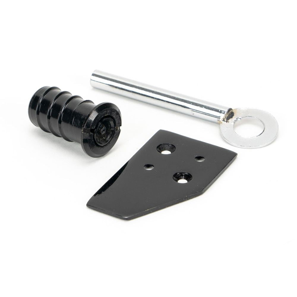 This is an image showing From The Anvil - Black Key-Flush Sash Stop available from T.H Wiggans Architectural Ironmongery in Kendal, quick delivery and discounted prices