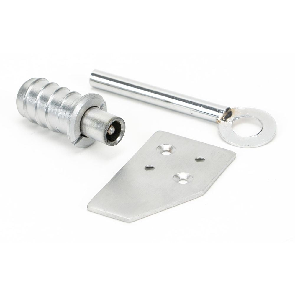 This is an image showing From The Anvil - Satin Chrome Key-Flush Sash Stop available from T.H Wiggans Architectural Ironmongery in Kendal, quick delivery and discounted prices