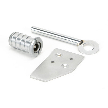 This is an image showing From The Anvil - Satin Chrome Key-Flush Sash Stop available from T.H Wiggans Architectural Ironmongery in Kendal, quick delivery and discounted prices