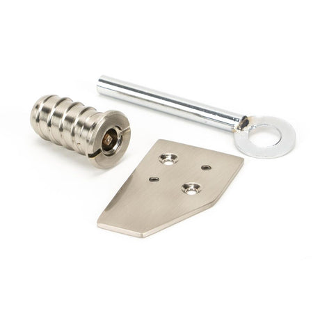 This is an image showing From The Anvil - Polished Nickel Key-Flush Sash Stop available from T.H Wiggans Architectural Ironmongery in Kendal, quick delivery and discounted prices