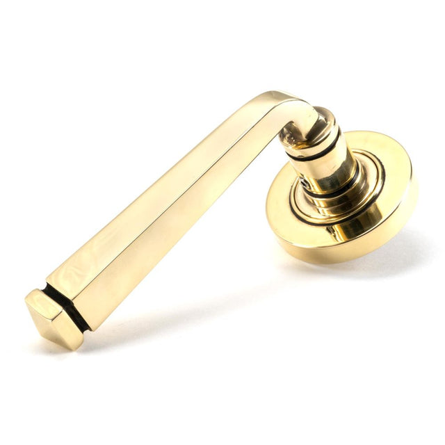 This is an image of From The Anvil - Aged Brass Avon Round Lever on Rose Set (Plain) - Unsprung available to order from T.H Wiggans Architectural Ironmongery in Kendal, quick delivery and discounted prices.