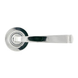 This is an image showing From The Anvil - Polished Chrome Avon Round Lever on Rose Set (Plain) - Unsprung available from trade door handles, quick delivery and discounted prices