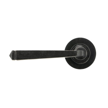 This is an image showing From The Anvil - External Beeswax Avon Round Lever on Rose Set (Plain) - Unsprun available from trade door handles, quick delivery and discounted prices