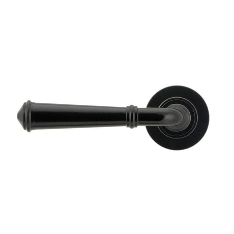 This is an image showing From The Anvil - Black Regency Lever on Rose Set (Plain) - Unsprung available from trade door handles, quick delivery and discounted prices