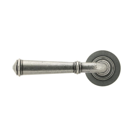 This is an image showing From The Anvil - Pewter Regency Lever on Rose Set (Plain) - Unsprung available from trade door handles, quick delivery and discounted prices