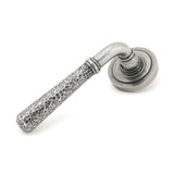 This is an image of From The Anvil - Pewter Hammered Newbury Lever on Rose Set (Art Deco) - Unsprung available to order from T.H Wiggans Architectural Ironmongery in Kendal, quick delivery and discounted prices.