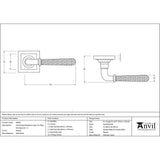 This is an image showing From The Anvil - Pewter Hammered Newbury Lever on Rose Set (Square) - Unsprung available from trade door handles, quick delivery and discounted prices