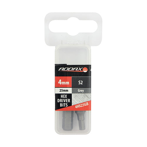 This is an image showing TIMCO S2 Driver Bits - HX - 4.0 x 25 - 2 Pieces Blister Pack available from T.H Wiggans Ironmongery in Kendal, quick delivery at discounted prices.