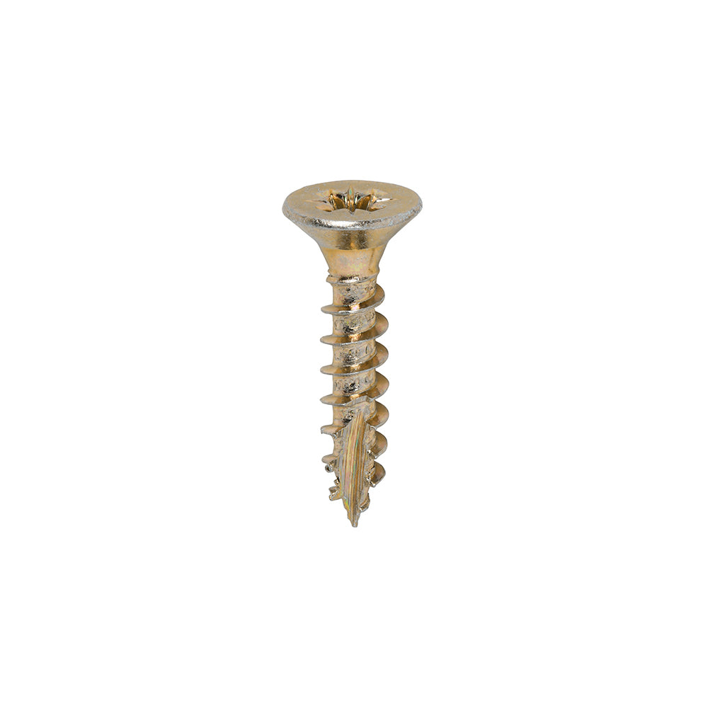 This is an image showing TIMCO Classic Multi-Purpose Screws - PZ - Double Countersunk - Yellow - 5.0 x 25 - 200 Pieces Box available from T.H Wiggans Ironmongery in Kendal, quick delivery at discounted prices.