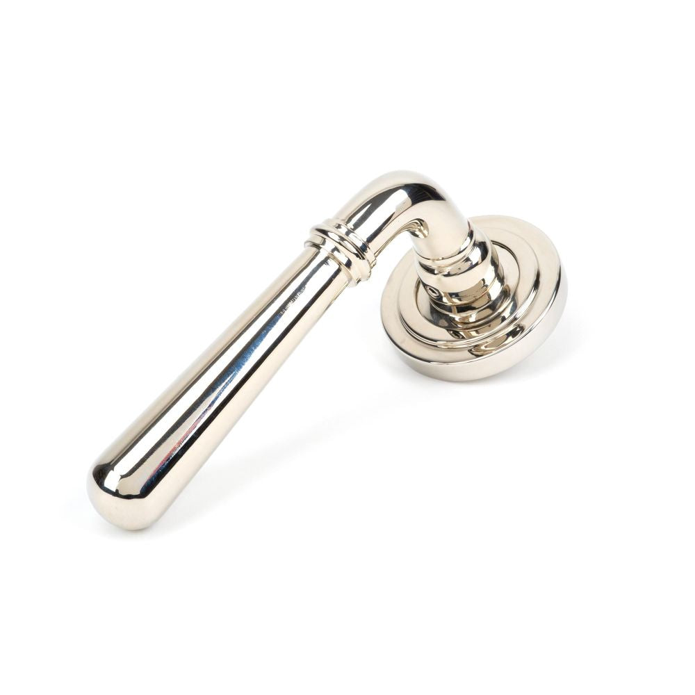 This is an image of From The Anvil - Polished Nickel Newbury Lever on Rose Set (Art Deco) - Unsprung available to order from T.H Wiggans Architectural Ironmongery in Kendal, quick delivery and discounted prices.