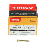 This is an image showing TIMCO Solo Chipboard & Woodscrews - PZ - Double Countersunk - Yellow - 5.0 x 40 - 200 Pieces Box available from T.H Wiggans Ironmongery in Kendal, quick delivery at discounted prices.