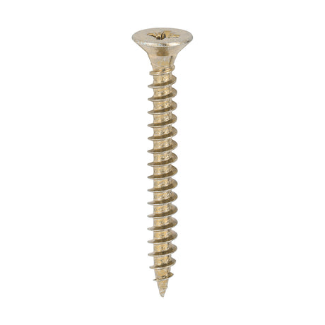 This is an image showing TIMCO Classic Multi-Purpose Screws - PZ - Double Countersunk - Yellow - 5.0 x 45 - 200 Pieces Box available from T.H Wiggans Ironmongery in Kendal, quick delivery at discounted prices.