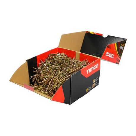 This is an image showing TIMCO Velocity Premium Multi-Use Screws - PZ - Double Countersunk - Yellow - 5.0 x 70 - 1000 Pieces Box available from T.H Wiggans Ironmongery in Kendal, quick delivery at discounted prices.