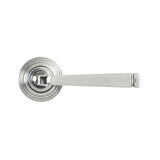 This is an image showing From The Anvil - Polished Marine SS (316) Avon Round Lever on Rose Set (Beehive) available from trade door handles, quick delivery and discounted prices