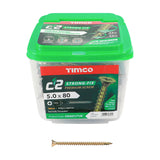 This is an image showing TIMCO C2 Strong-Fix - PZ - Double Countersunk - Twin-Cut - Yellow - 5.0 x 80 - 350 Pieces Tub available from T.H Wiggans Ironmongery in Kendal, quick delivery at discounted prices.