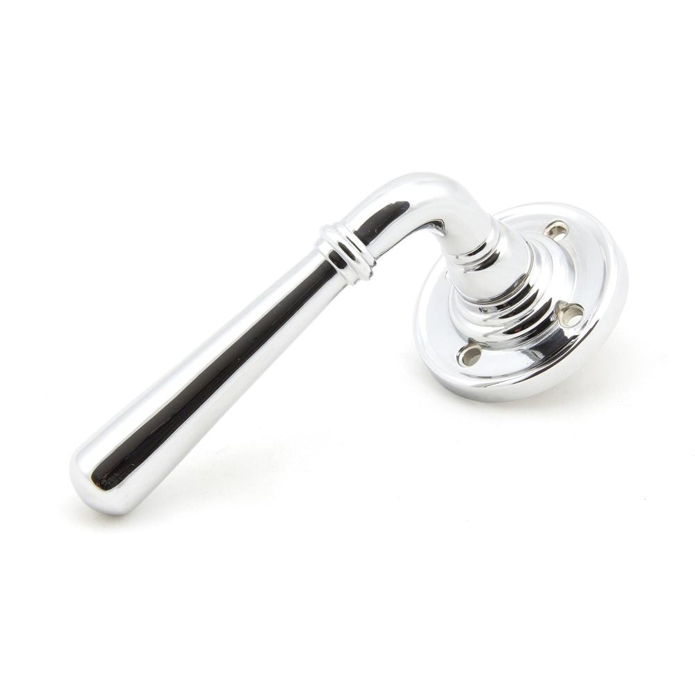 This is an image of From The Anvil - Polished Chrome Newbury Lever on Rose Set - Unsprung available to order from T.H Wiggans Architectural Ironmongery in Kendal, quick delivery and discounted prices.