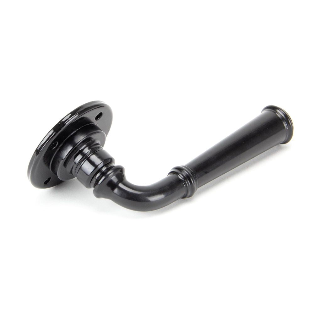 This is an image showing From The Anvil - Black Regency Lever on Rose Set - Unsprung available from trade door handles, quick delivery and discounted prices