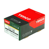 This is an image showing TIMCO Classic Multi-Purpose Screws - PZ - Double Countersunk - Yellow - 5.0 x 120 - 100 Pieces Box available from T.H Wiggans Ironmongery in Kendal, quick delivery at discounted prices.