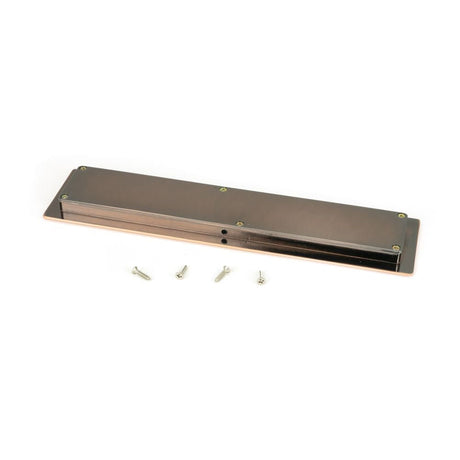 This is an image showing From The Anvil - Polished Bronze 250mm Art Deco Rectangular Pull available from trade door handles, quick delivery and discounted prices