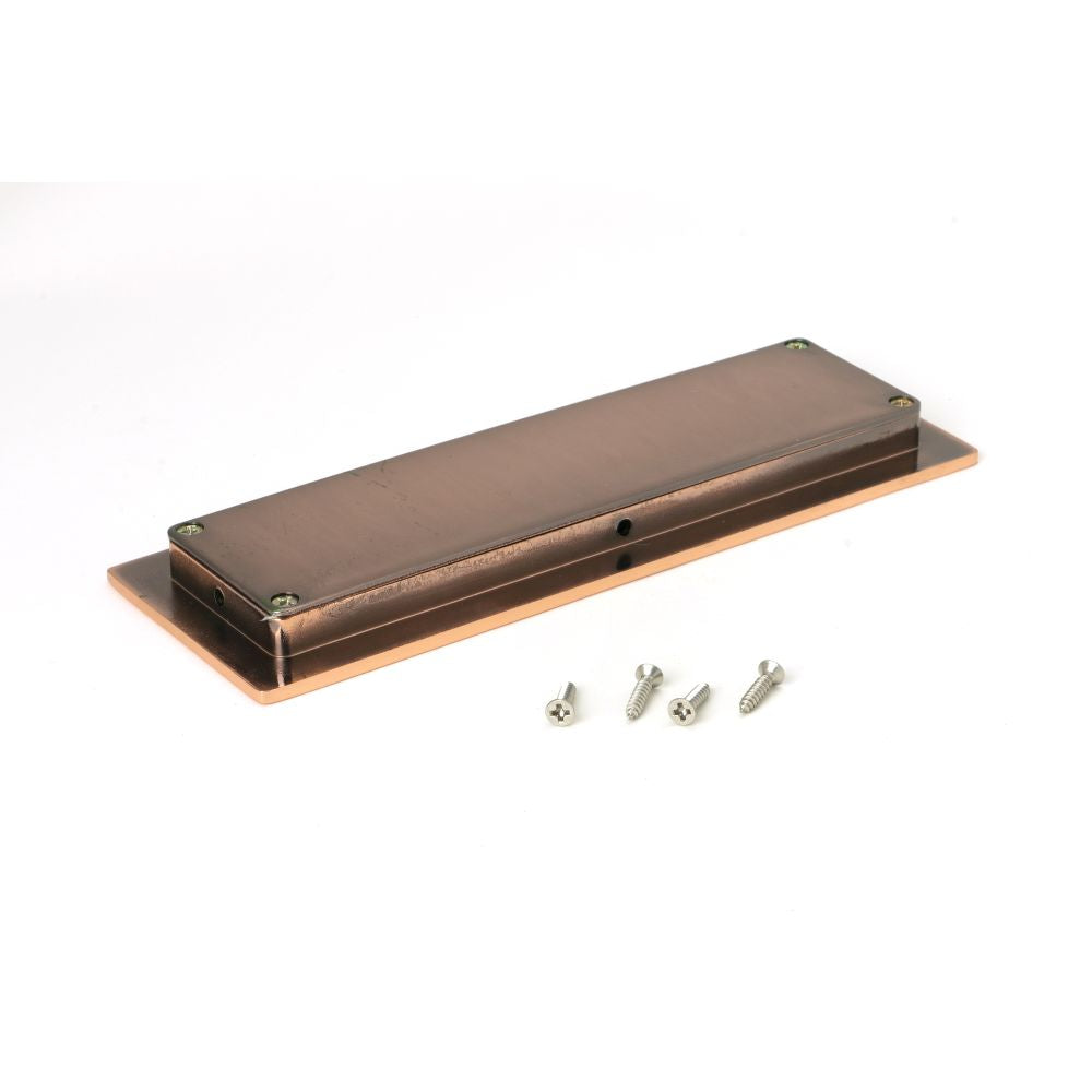 This is an image showing From The Anvil - Polished Bronze 175mm Plain Rectangular Pull available from trade door handles, quick delivery and discounted prices