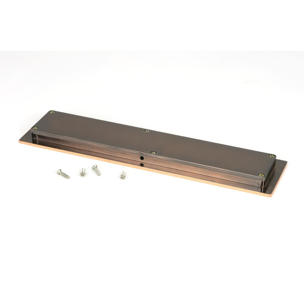 This is an image showing From The Anvil - Polished Bronze 250mm Plain Rectangular Pull available from trade door handles, quick delivery and discounted prices