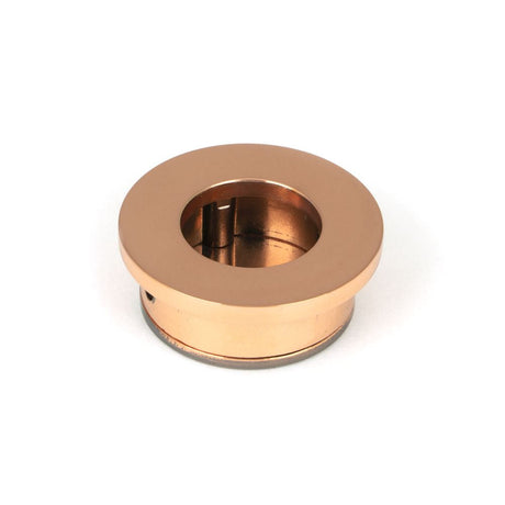 This is an image of From The Anvil - Polished Bronze 34mm Round Finger Edge Pull available to order from T.H Wiggans Architectural Ironmongery in Kendal, quick delivery and discounted prices.