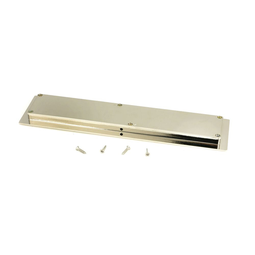 This is an image showing From The Anvil - Polished Nickel 250mm Art Deco Rectangular Pull available from trade door handles, quick delivery and discounted prices