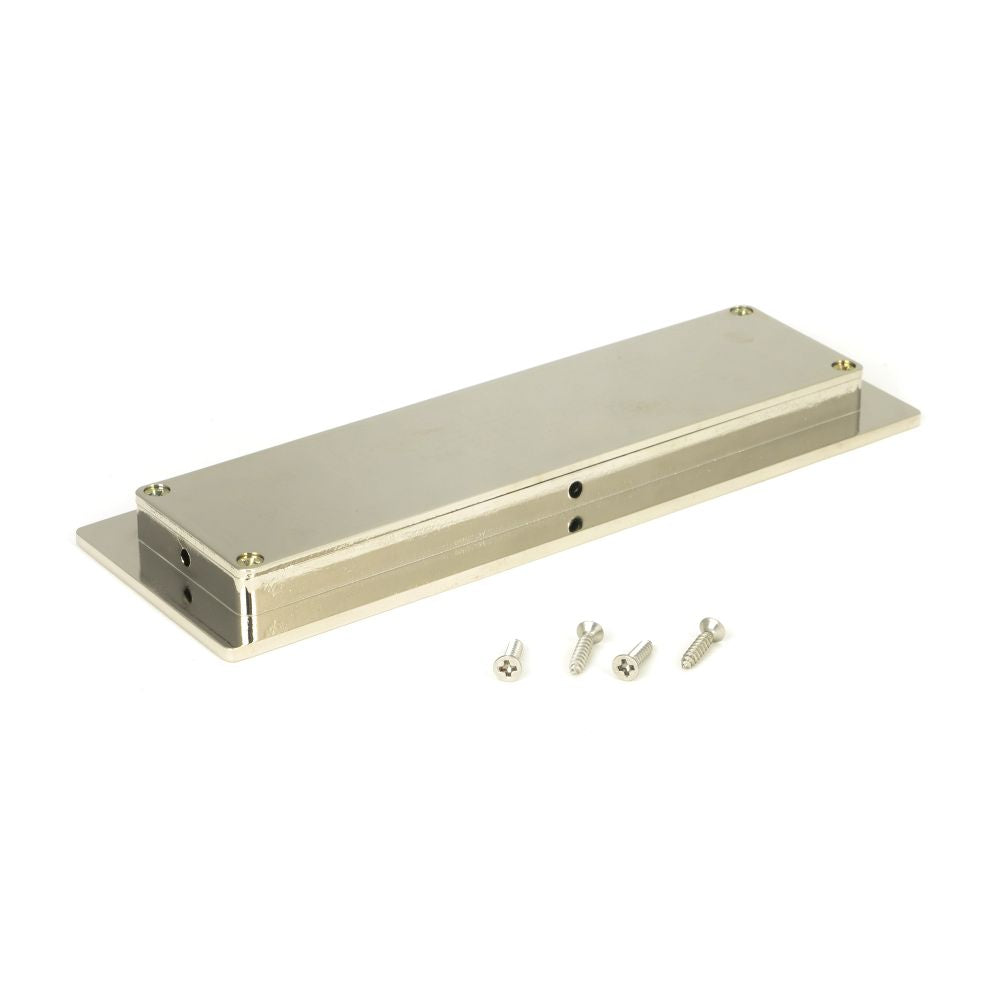 This is an image showing From The Anvil - Polished Nickel 175mm Plain Rectangular Pull available from trade door handles, quick delivery and discounted prices