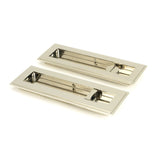 This is an image of From The Anvil - Polished Nickel 175mm Art Deco Rectangular Pull -Privacy Set available to order from T.H Wiggans Architectural Ironmongery in Kendal, quick delivery and discounted prices.