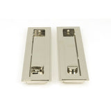 This is an image showing From The Anvil - Polished Nickel 250mm Art Deco Rectangular Pull -Privacy Set available from trade door handles, quick delivery and discounted prices