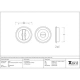 This is an image showing From The Anvil - Polished Nickel 60mm Art Deco Round Pull - Privacy Set available from trade door handles, quick delivery and discounted prices
