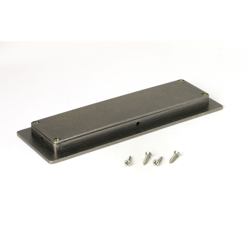 This is an image showing From The Anvil - Pewter 175mm Plain Rectangular Pull available from trade door handles, quick delivery and discounted prices