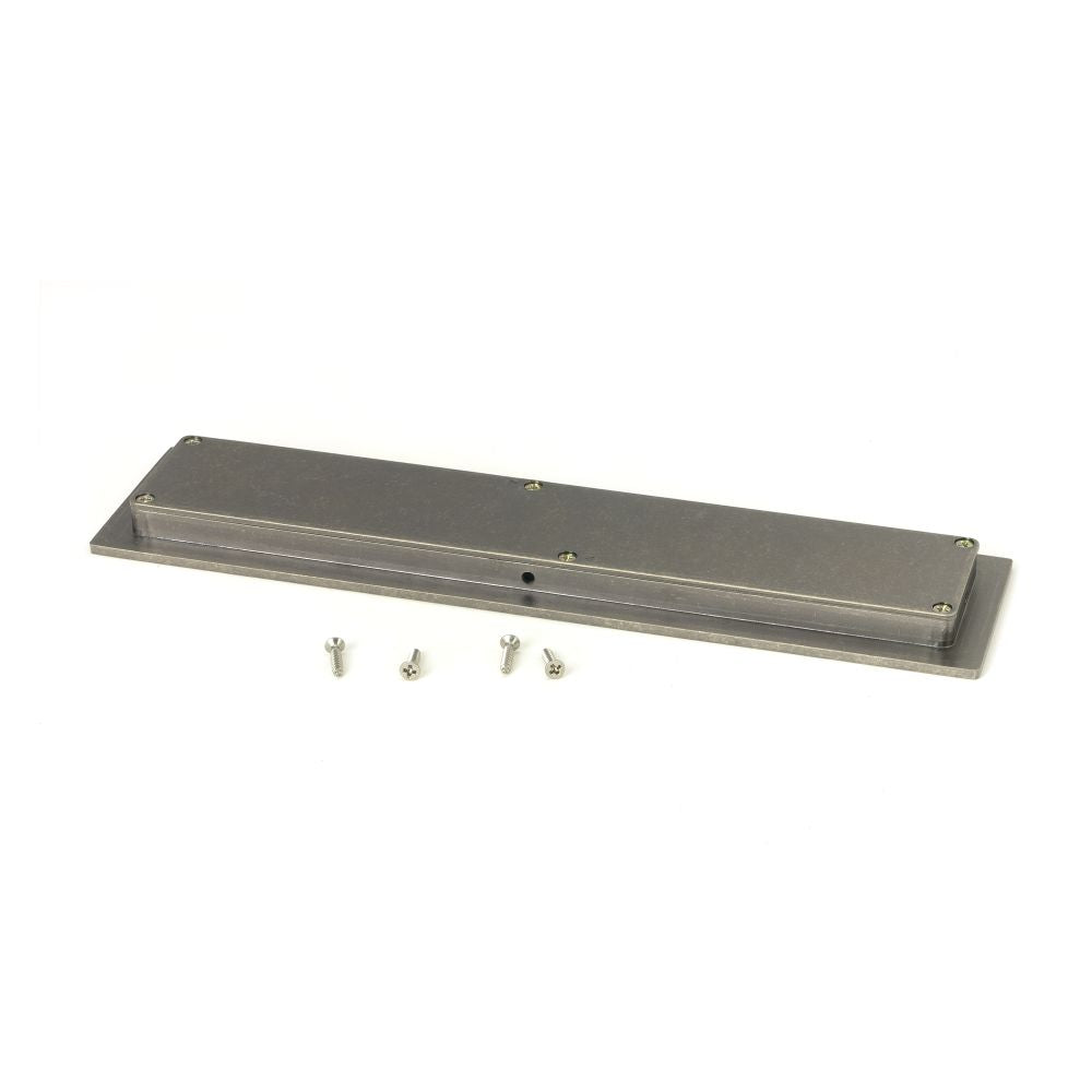 This is an image showing From The Anvil - Pewter 250mm Plain Rectangular Pull available from trade door handles, quick delivery and discounted prices