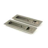 This is an image of From The Anvil - Pewter 175mm Plain Rectangular Pull - Privacy Set available to order from T.H Wiggans Architectural Ironmongery in Kendal, quick delivery and discounted prices.