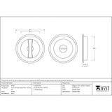 This is an image showing From The Anvil - Pewter 75mm Art Deco Round Pull - Privacy Set available from trade door handles, quick delivery and discounted prices