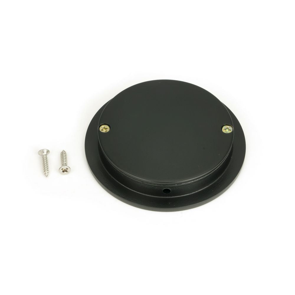 This is an image showing From The Anvil - Matt Black 75mm Plain Round Pull available from trade door handles, quick delivery and discounted prices